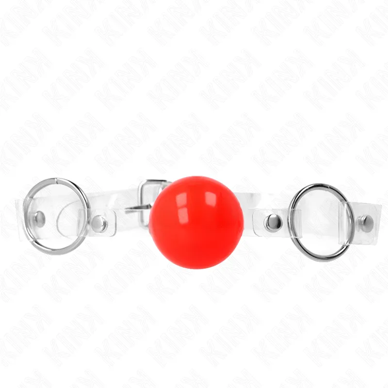 Kink - Red Transparent Pvc Ball 4 Cm Gag Adjustable