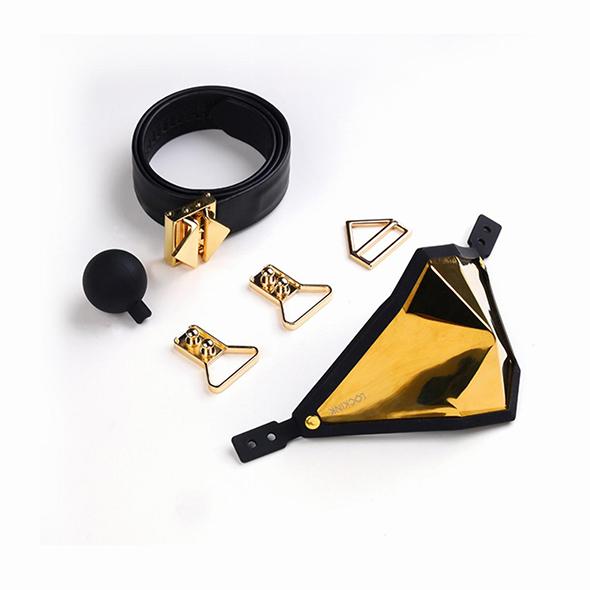 Lockink - Golden Punker Muzzle Gag Set  Gold