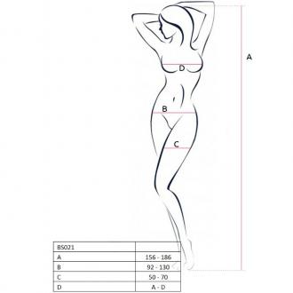 Passion Bs021 Bodystockings Biela -Sieťovaný Erotický Overál