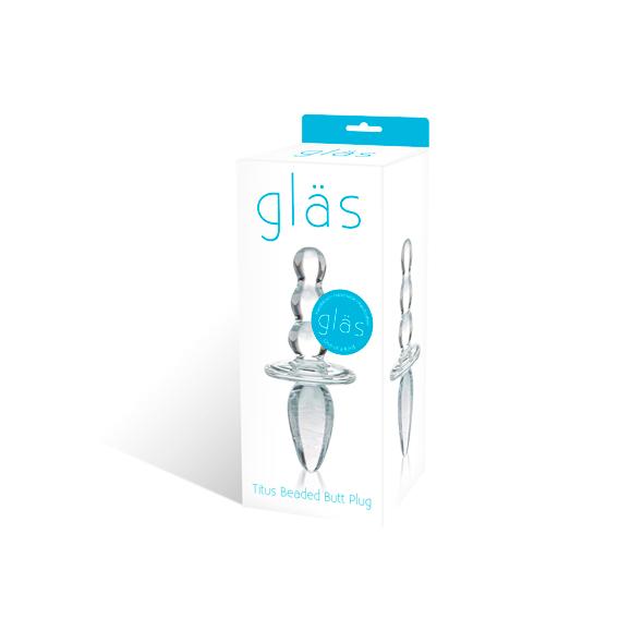 Glas - Titus Beaded Glass Butt Plug - Sklenené Dildo