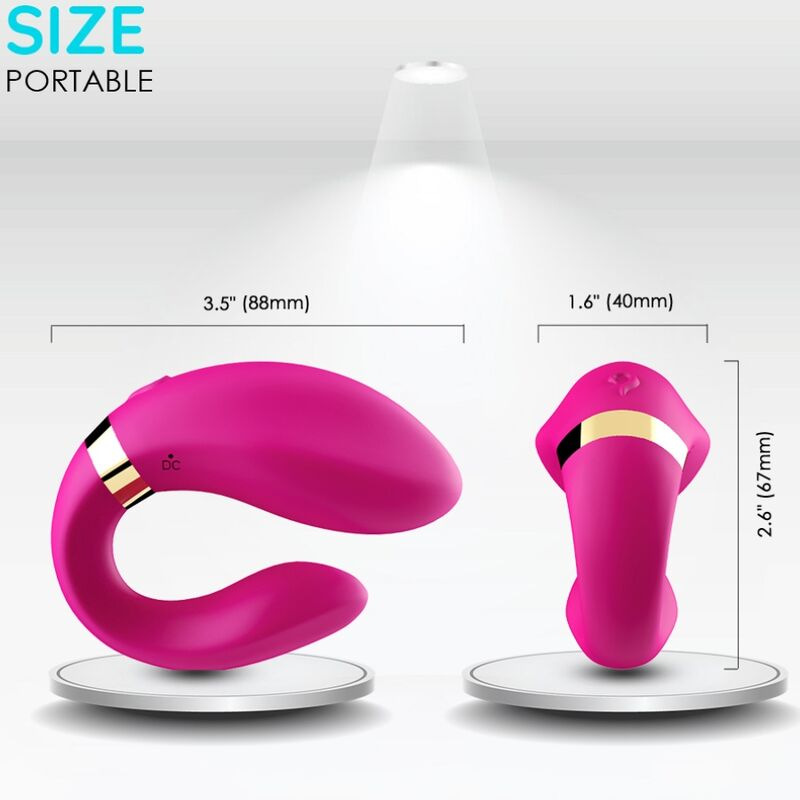 Armony - crescent vibrator for couples remote control fuchsia 2