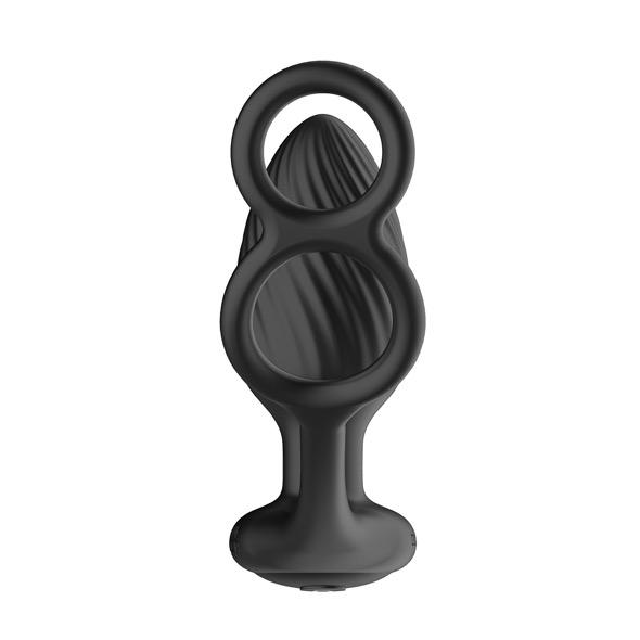 Nexus - TORNADO Rotating Plug with Cock & Ball Rings - Black