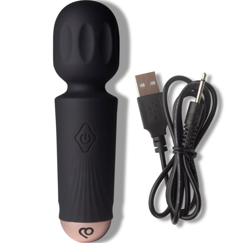 Rocks-off - mini rechargeable wand 16 functions black tulip 3