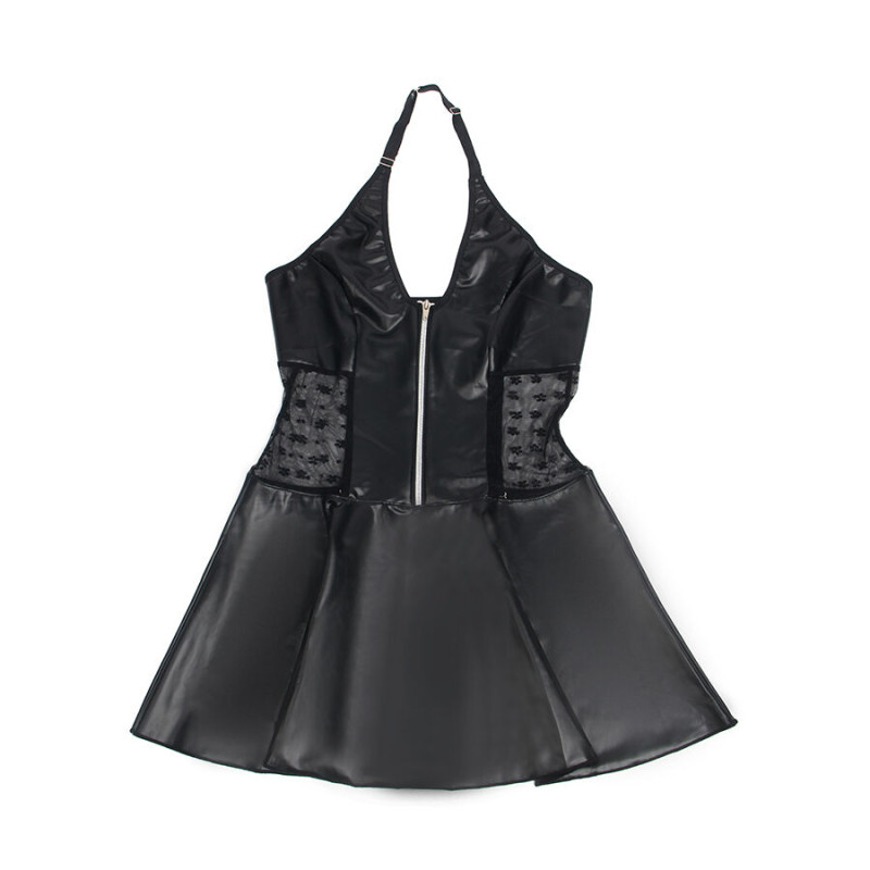 Subblime - 957711 lace zipper leather dress black l/xl 4