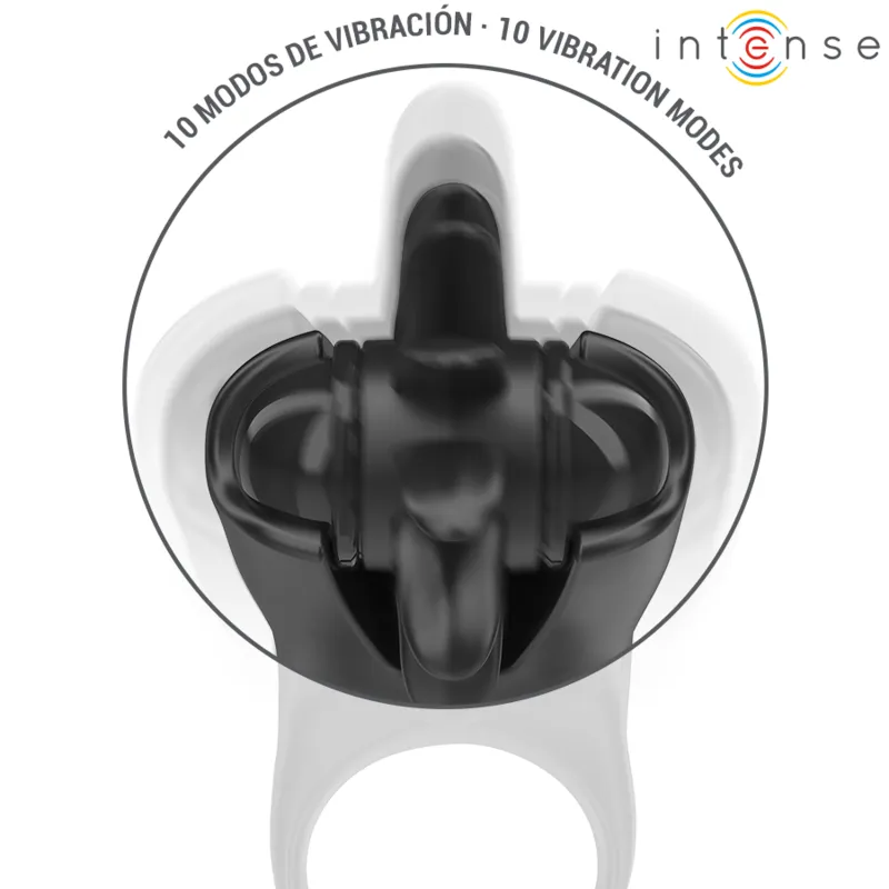 Intense - mabel vibrating ring 10 vibrations with clitoris stimulator black 2