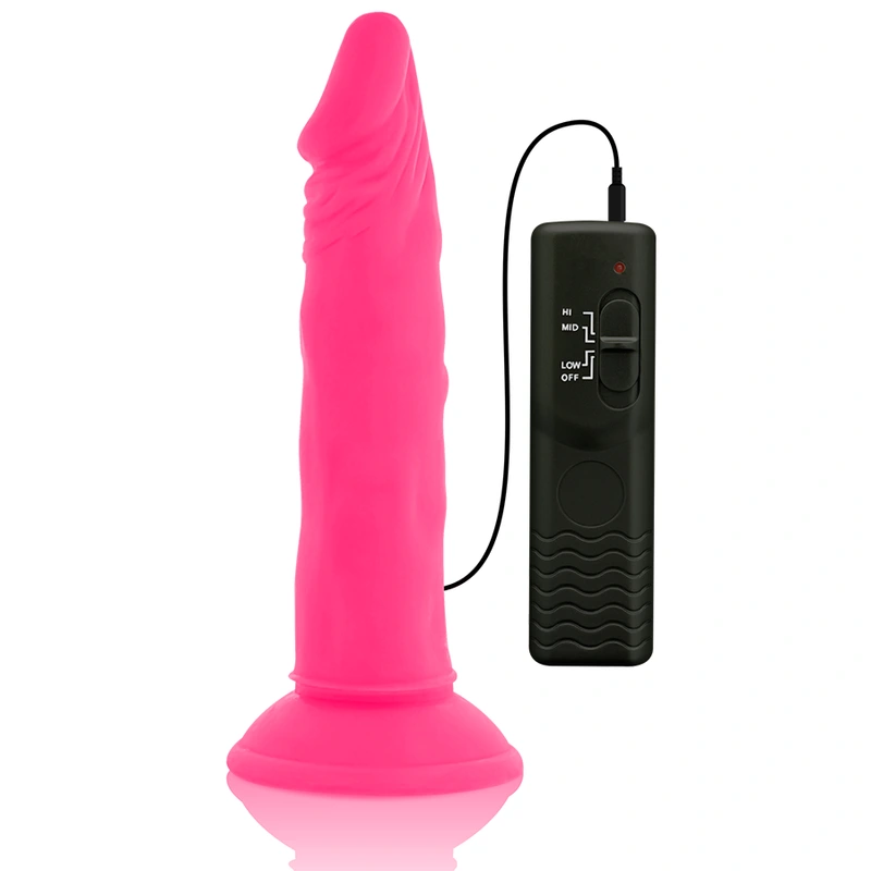 Diversia - flexible vibrating dildo pink 23 cm -o- 4.3 cm 5
