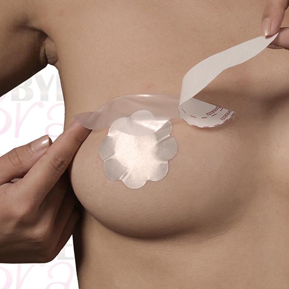 Bye Bra - Breast Lift & Silk Nipple Covers 3 Pairs Transp. D-F