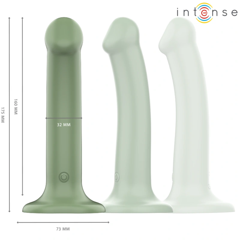 Intense - becca vibrator with suction cup 10 vibrations green remote control 2