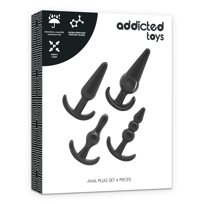 Addicted Toys 4 Silicone Anal Plugs Set - sada Análnych Kolíkov