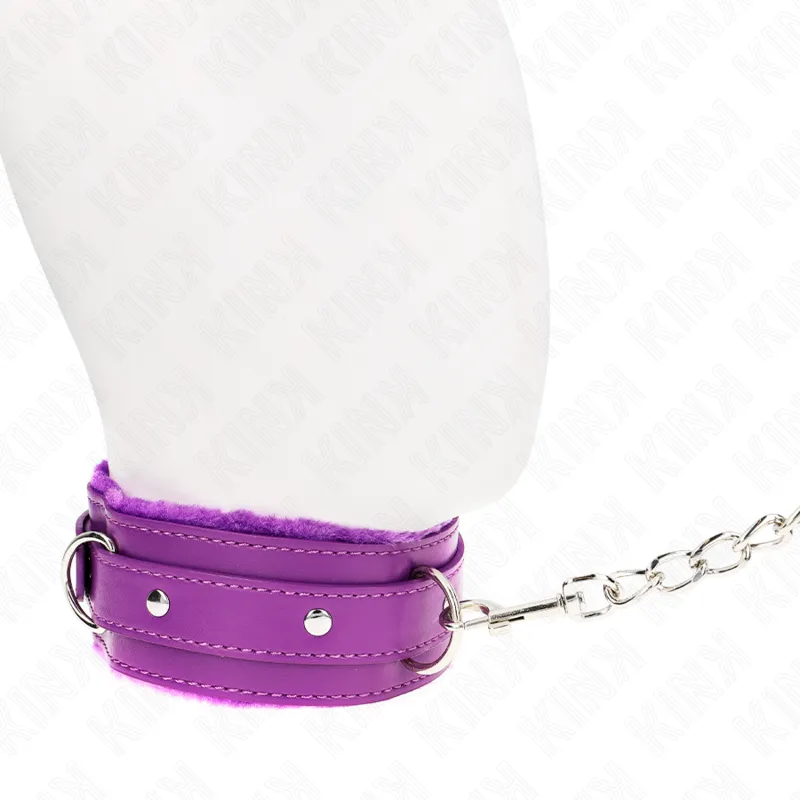 Kink - Collar With Leash 65 Cm With Restrictions Purple 36-42 Cm X 5.5 Cm