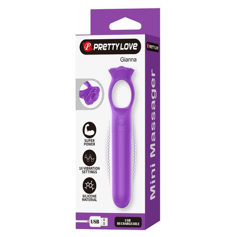 Pretty love - giana rechargeable mini vibrator massager purple 2