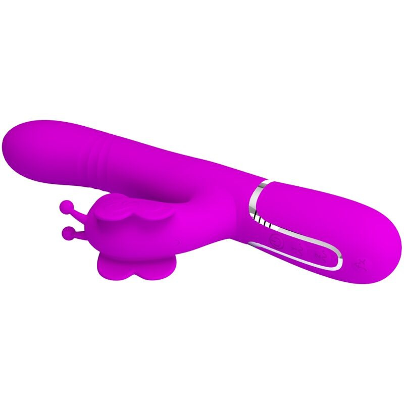 Pretty love - multifunction rabbit vibrator 4 in 1 butterfly fuchsia 5