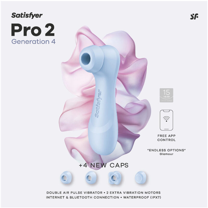 Satisfyer - pro 2 generation 4 clitoral stimulator serene blue 7