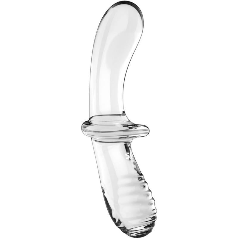 Satisfyer - Double Crystal Dildo Transparent - Sklenené Dildo 1