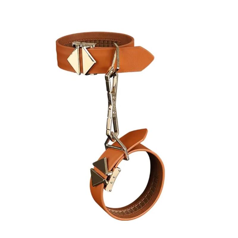 Lockink - Ankle And Wrist Cuffs Set - Brown 5