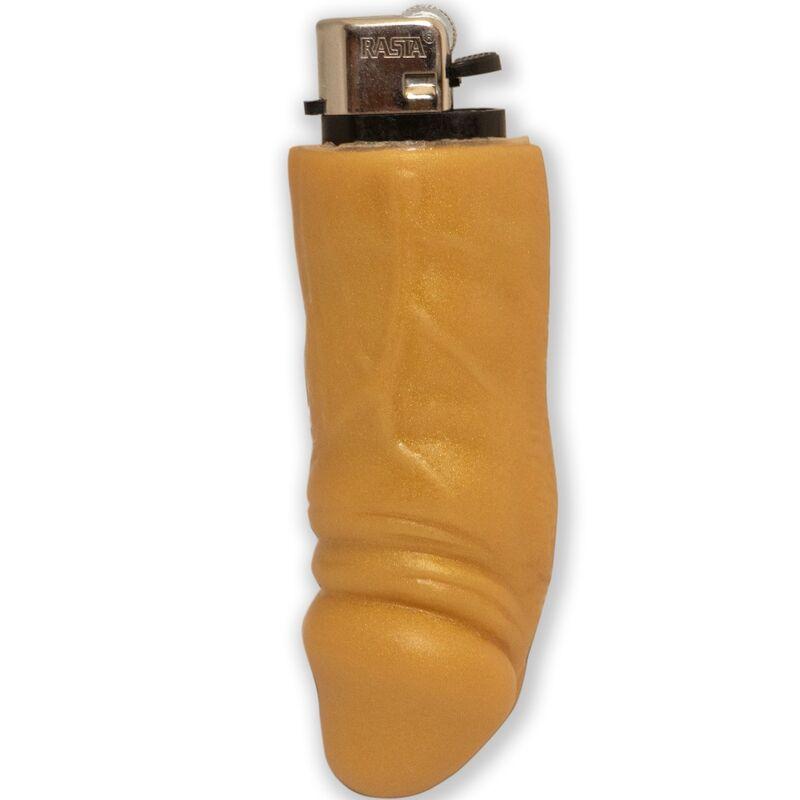 Diablo picante - golden penis-shaped rechargeable lighter