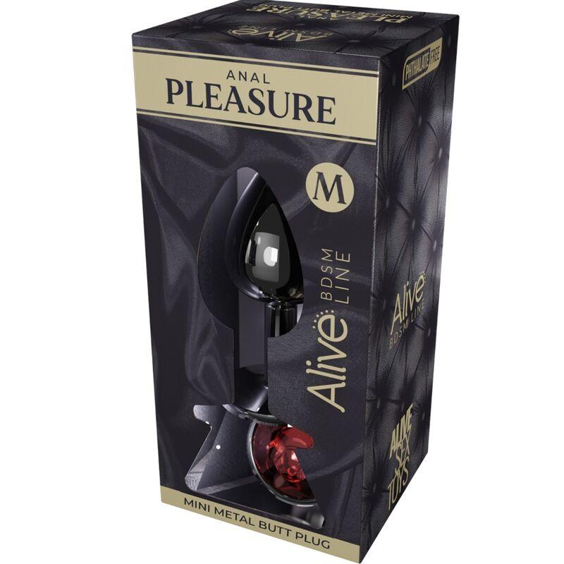 Alive - Anal Pleasure Mini Plug Metal Red Size M