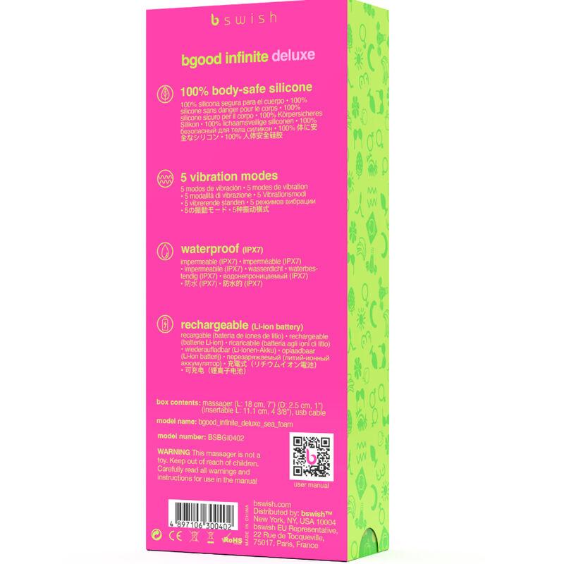 B Swish - Bgood Infinite Deluxe Silicone Rechargeable Vibrator Sea Foam 4