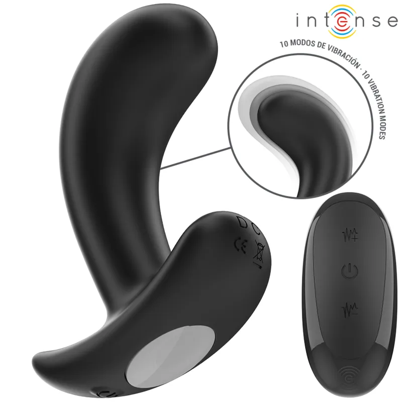 Intense - chandler anal plug 10 vibrations black remote control