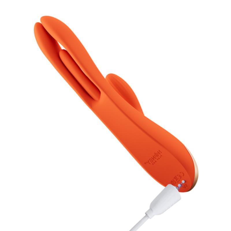 Honeyplaybox - Terri App-Controlled Kinky Finger Tapping Rabbit Vibrator Orange