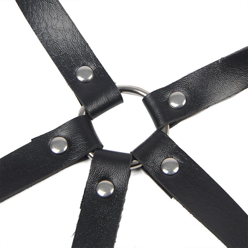 Subblime - Leather Ring Chest Harness Black One Size 5