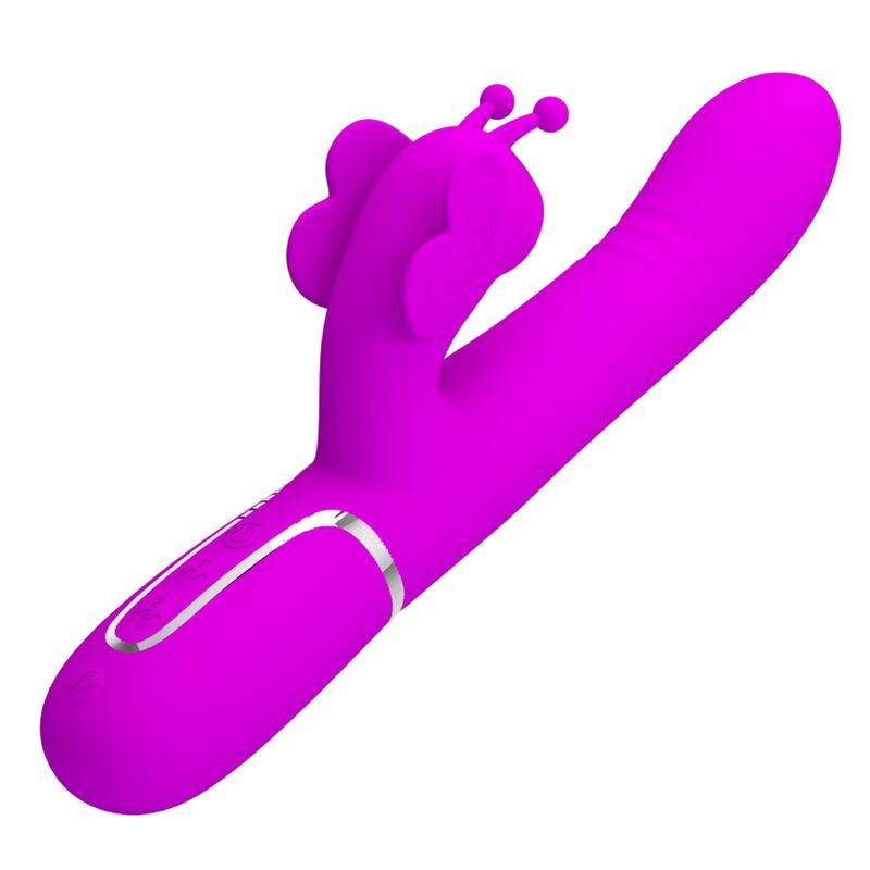 Pretty love - multifunction rabbit vibrator 4 in 1 butterfly fuchsia 2