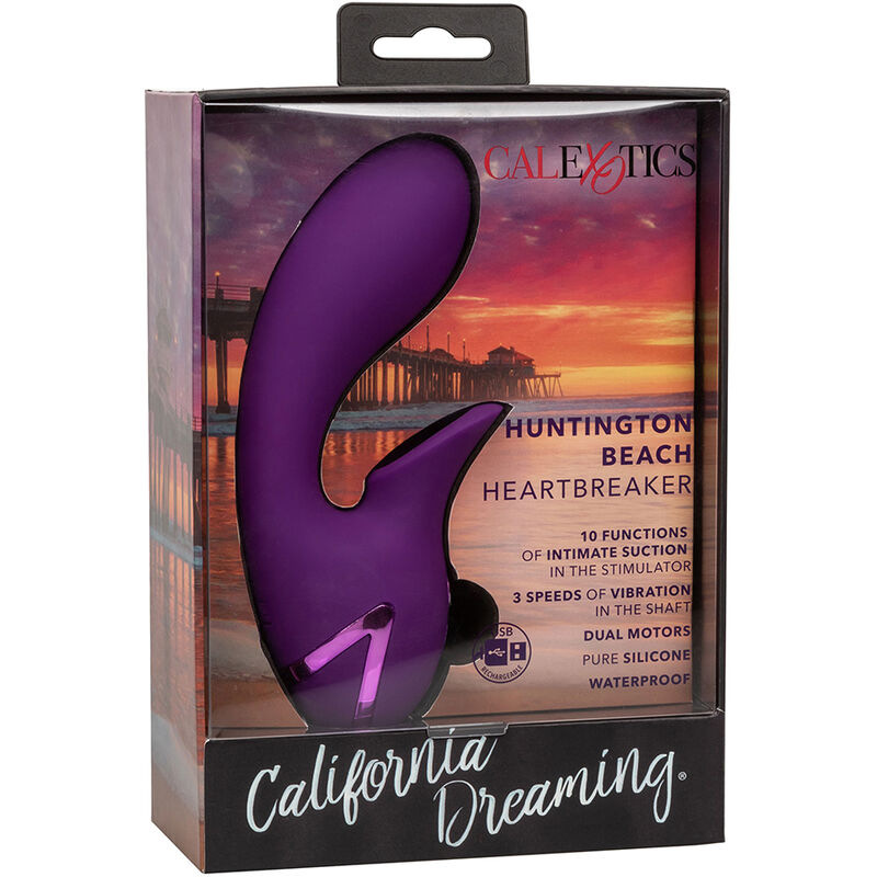 Calexotics - huntington beach heartbreaker stimulator & suctioner purple by california dreaming 13