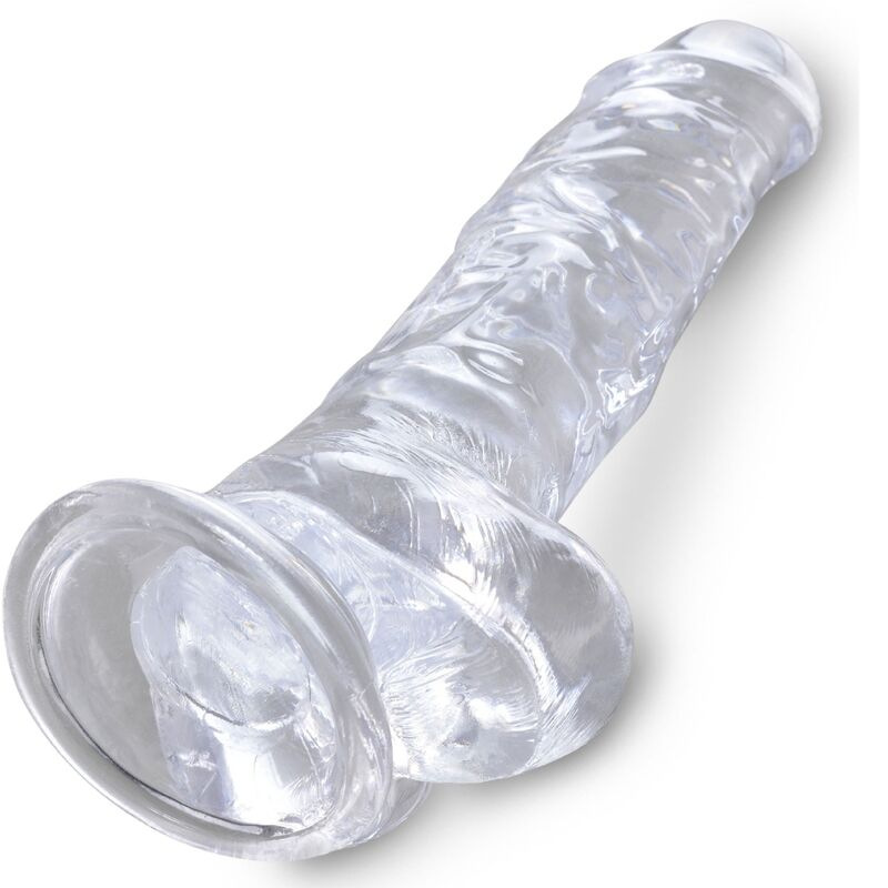 King cock - clear realistic penis with balls 16.5 cm transparent 3