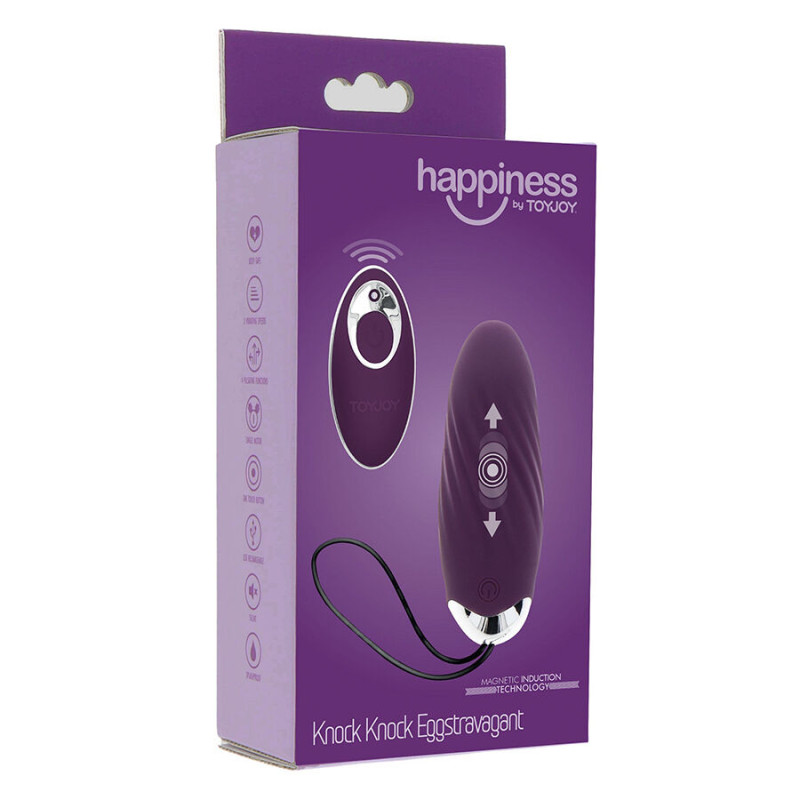 Toyjoy - happiness knock knock eggstavagant vibrator with remote control purple 6