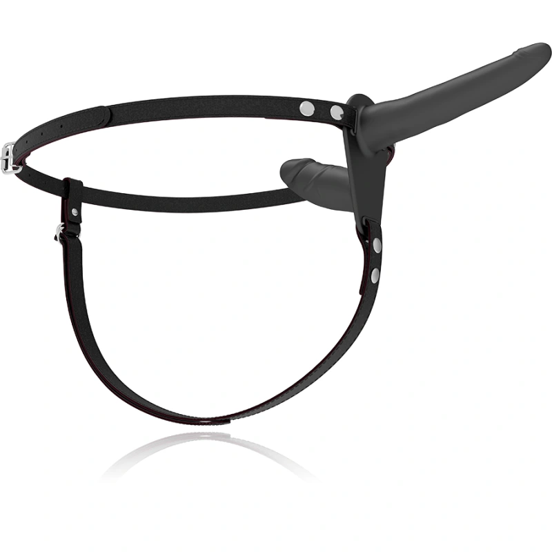 Fetish submissive harness - black double penetration 3