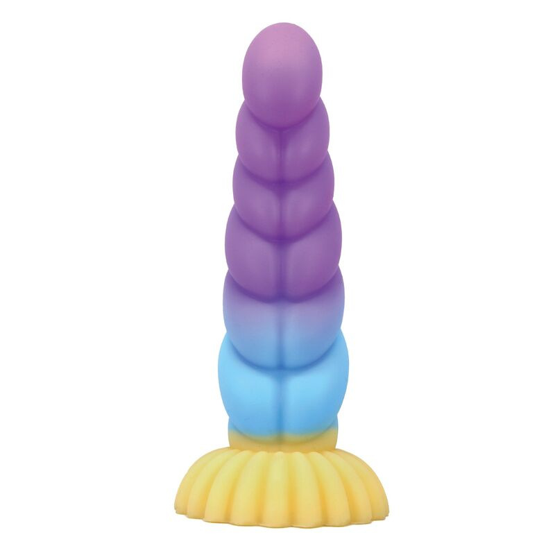 Power monsters - unicorn tricolor fantasy silicone dildo 22 cm Ø 5 cm 1