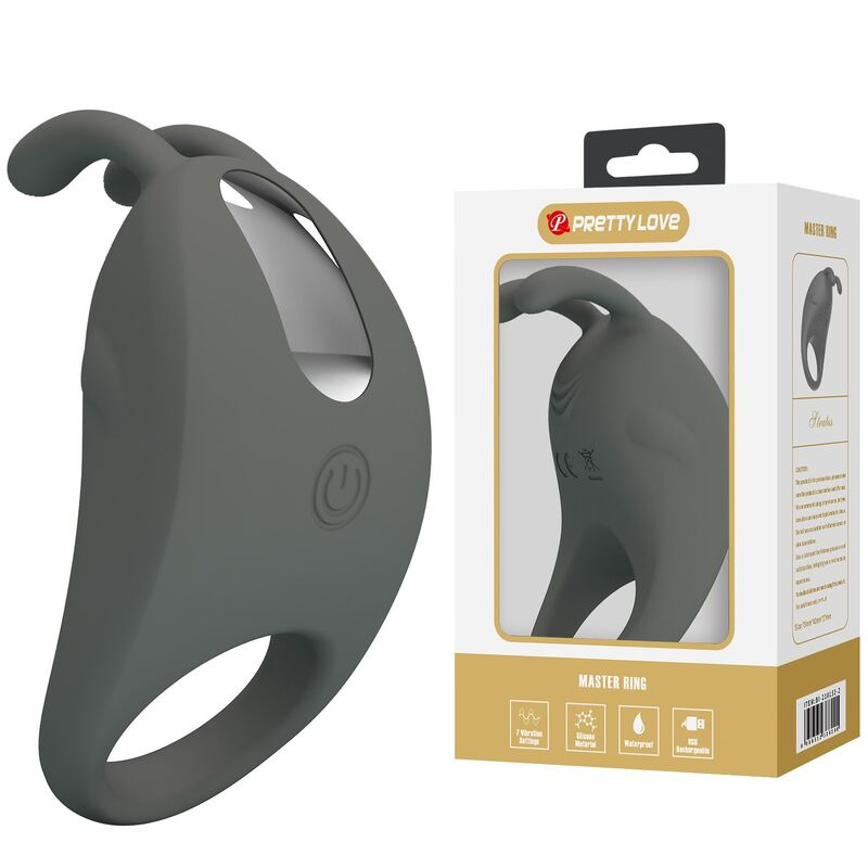 Pretty love - rechargeable vibrating ring with rabbit stimulator 2