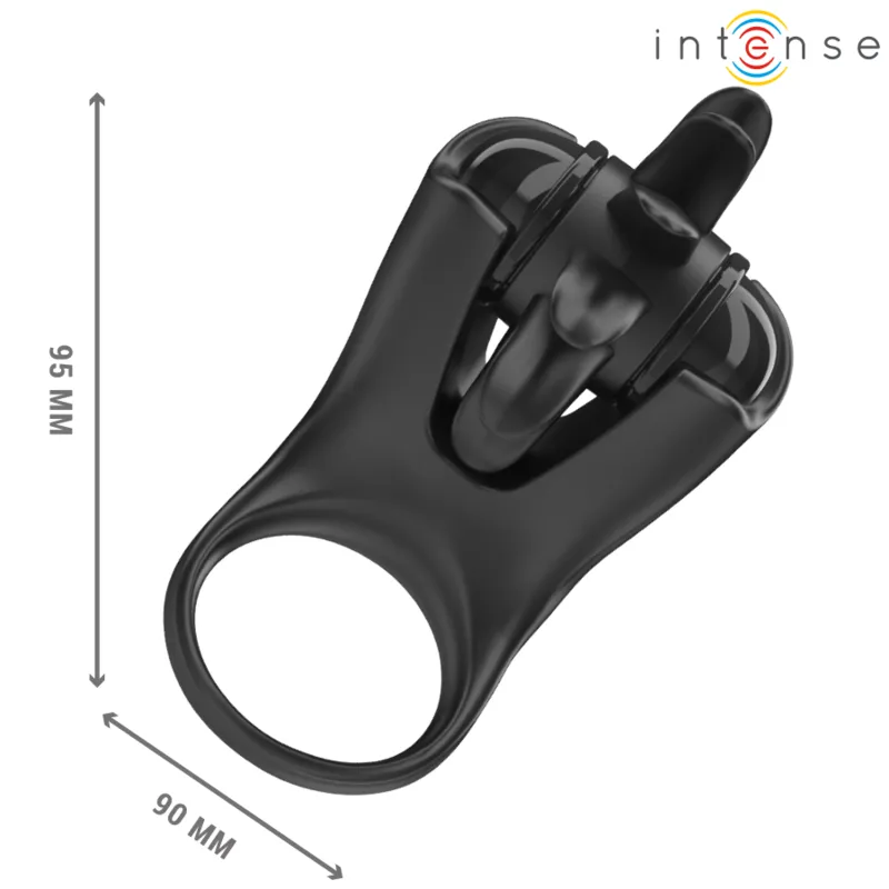 Intense - mabel vibrating ring 10 vibrations with clitoris stimulator black 5