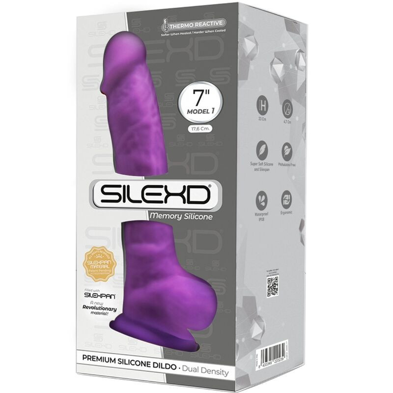 Silexd - Model 1 Realistic Penis Premium Silexpan Silicone Violet 17.5 cm 1
