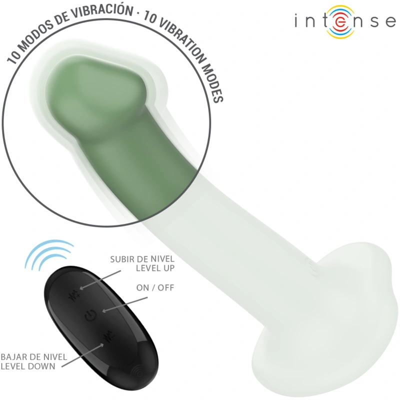 Intense - becca vibrator with suction cup 10 vibrations green remote control 3