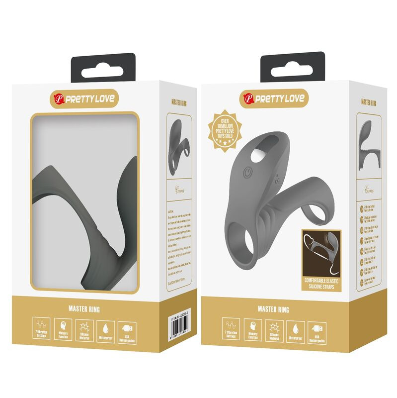 Pretty love - rechargeable vibrating ring with dual stimulator 7