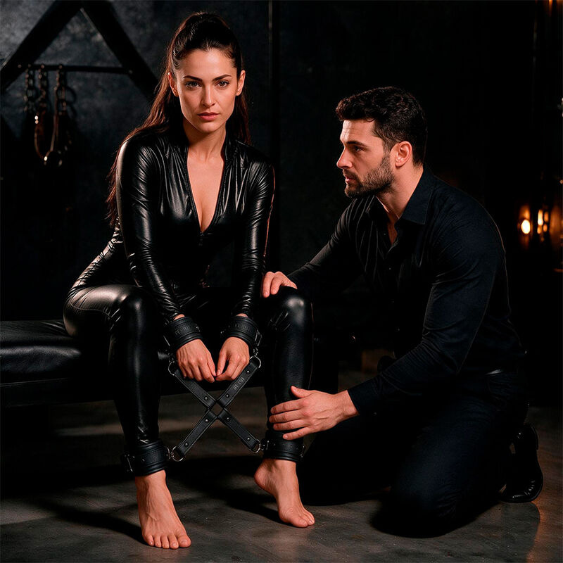Fetish submissive - vegan leather handcuff union 6
