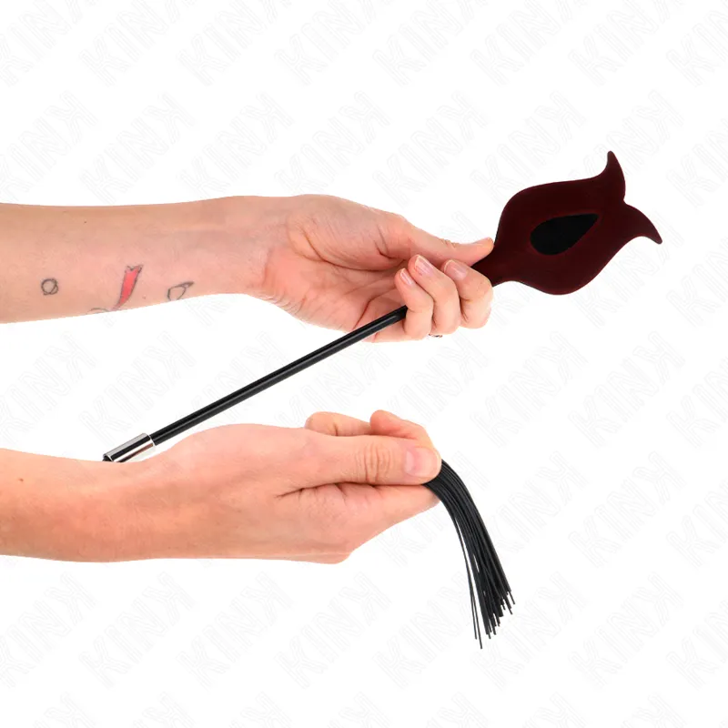 Kink - Rose Shape Silicone Tassel Whip 45 Cm 3