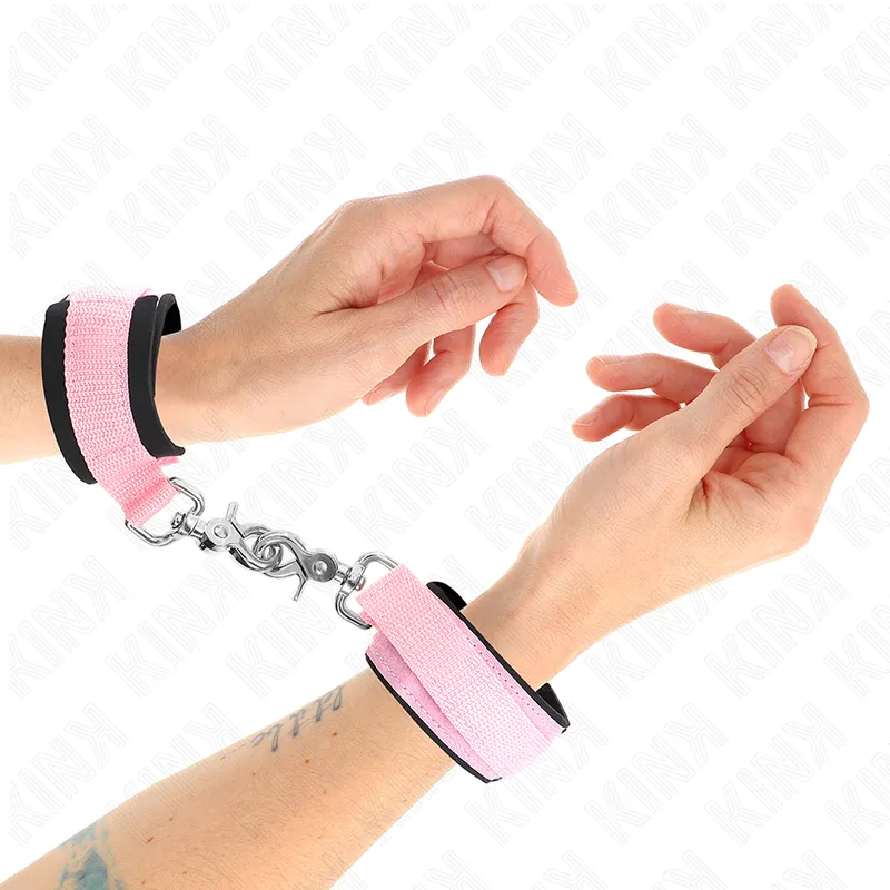 Kink - adjustable neoprene wrist restraints pink adjustable 22-34 cm