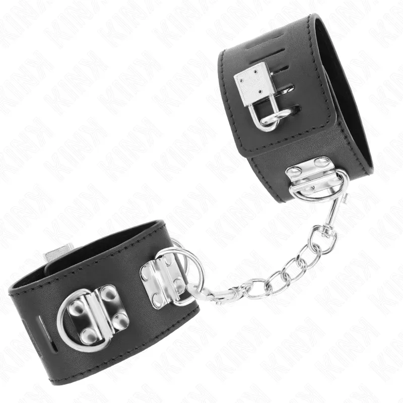 Kink - Multiposition Wrist Restraints With Padlock Closure Black Adjustable 16-23 Cm X 5.5