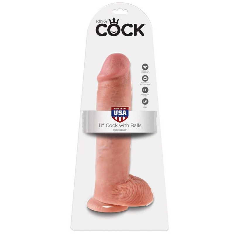 King cock - 11 dildo flesh with balls 28 cm 4