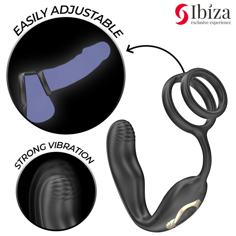 Ibiza - wiggle remote controlled rotating anal plug with perineal vibration and penis enhancing ring 2