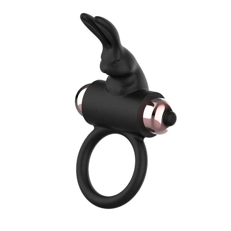Coquette Cock Ring With Vibrator Black/ Gold