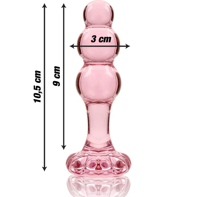 Nebula Series By Ibiza - Model 1 Anal Plug Borosilicate Glass 10.7 X 3 Cm Pink