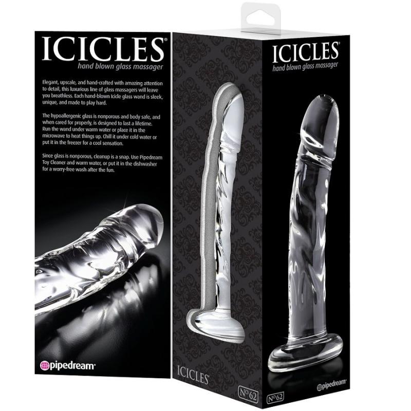 Icicles Number 62 Hand Blown Glass Massager - Sklenené Dildo 2