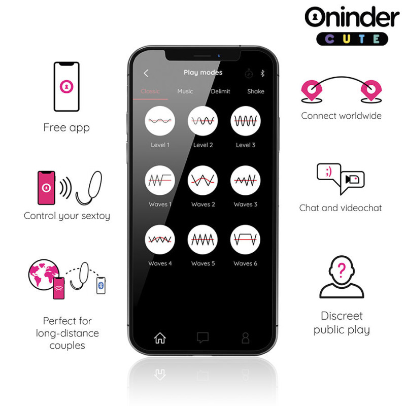 Oninder cute - love pleasure vibro-wave tapping silicone egg - free worldwide app 4