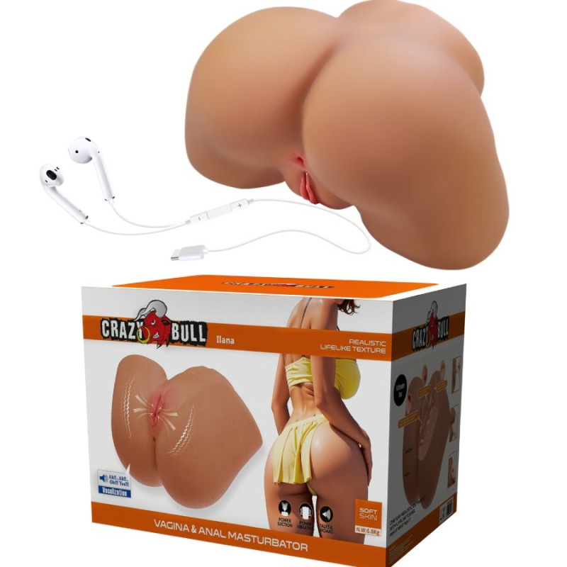 Crazy bull - ilana realistic female butt vibrator and sucker with sound 6.8 kg 1