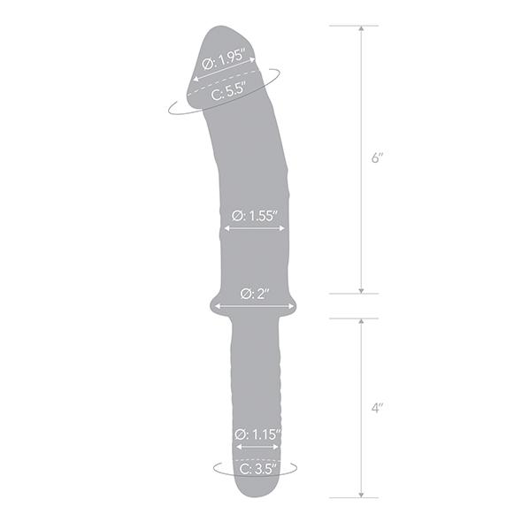 Glas - Realistic Double Ended Glass Dildo With Handle - Sklenené Dildo