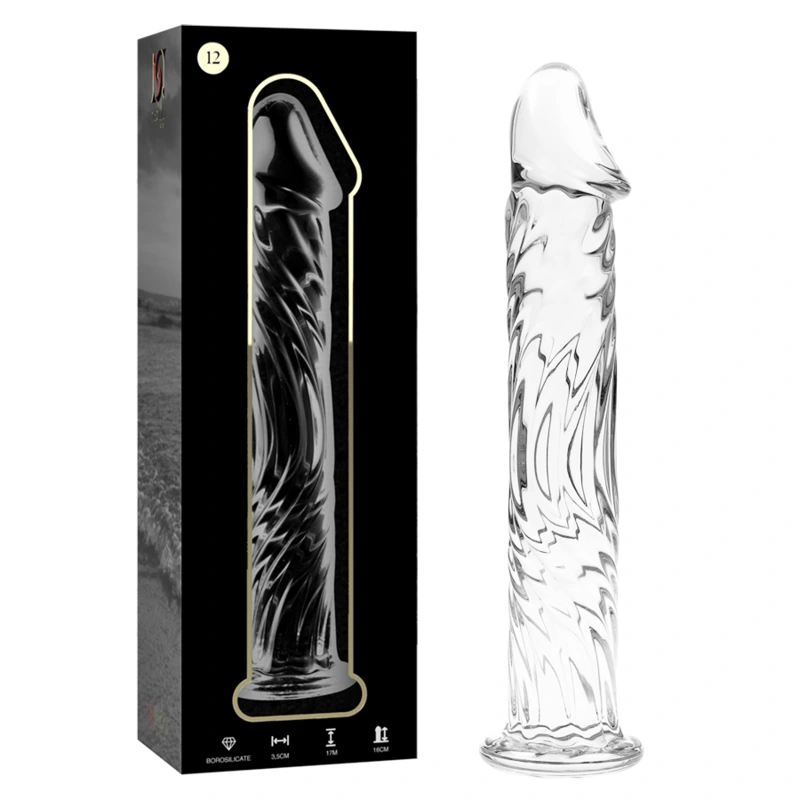 Nebula series by ibiza - model 12 dildo borosilicate glass clear 17 cm -o- 3.5 cm