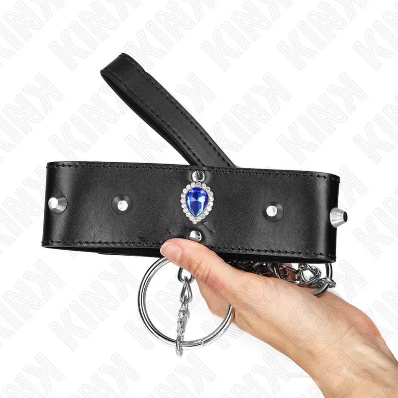 Kink - Necklace 65 Cm With Strap With Blue Diamonds Adjustable 36-43 Cm X 5 Cm 4